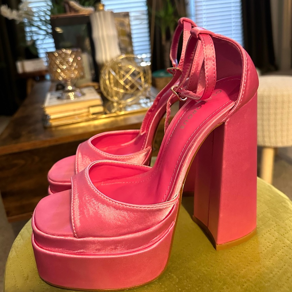 Pink platform heels